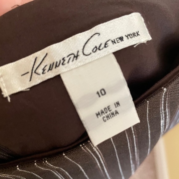 Kenneth Cole NY Linen Mini Coffee Brown Woven Short Skirt Office Party NWT - Picture 14 of 16